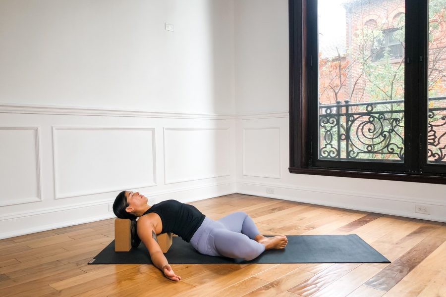 Supported fish with bound angle pose