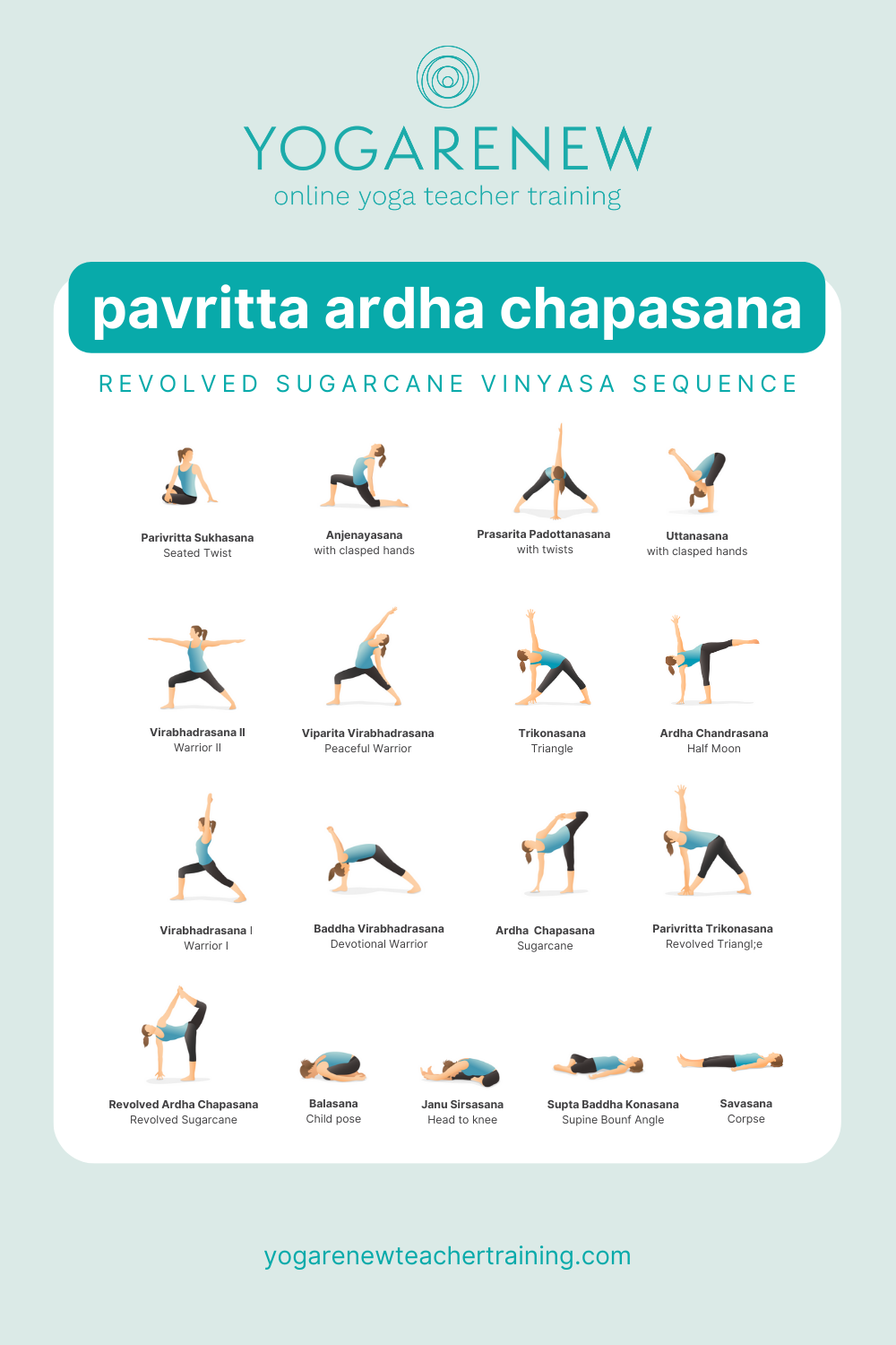 Vinyasa Yoga Sequence for Revolved Sugarcane Pose