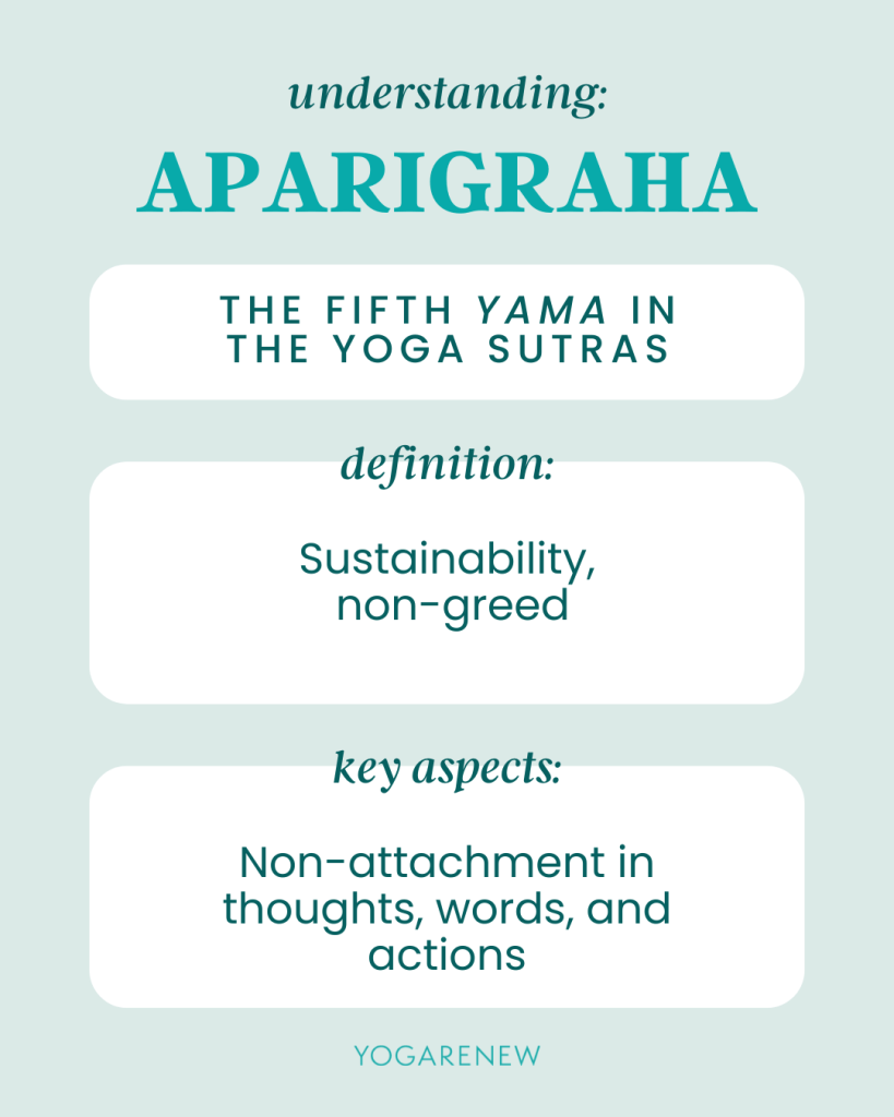 Aparigraha explanation chart