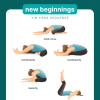 Yin Yoga Sequence PDF including clipart for the following poses: child's pose, half butterfly (both sides), butterfly pose, and legs up the wall by YogaRenew Online Yoga Teacher Training