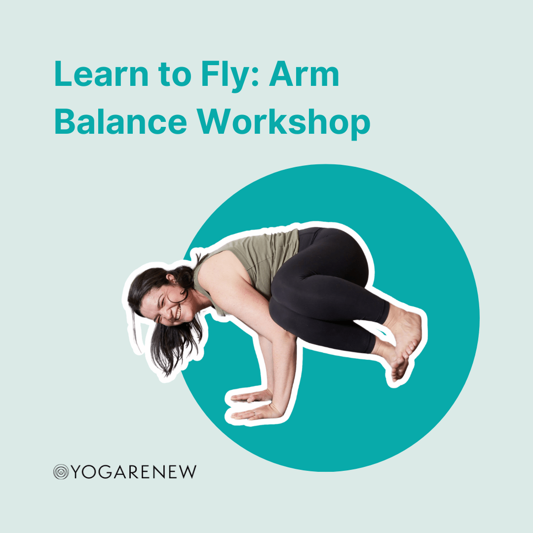 Learn to Fly: Arm Balance Workshop in the YogaRenew app thumbnail (image of Mélie in side crow)