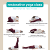 restorative yoga class template with all the poses